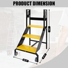 3 Step Industrial Ladder With Handrails  Warehouse Floor Standing Rolling Stairs
