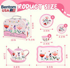 Floral Tea Party Set For Little Girls Ages 3-6  15-piece Pretend Play Kitchen To