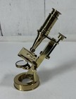 Rare Vintage Solid Brass Collectable Mini 100x Microscope Optical Display 7 
