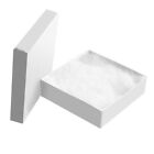 Glossy White Cotton Filled Cardboard Box Jewelry Gift Boxes   100  200  500