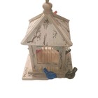 Handcrafted Rustic Birdhouse With Lichtenberg Burned Wood With 6 Resin Birds