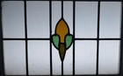 Simple Abstract Midsize Old English Leaded Stained Glass Window 25 5  X 18 5 