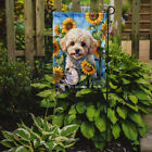 Maltipoo In Summer Sunflowers Flag Garden Size Dac6118gf