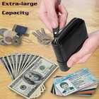 Mens Wallet With Zipper Around Leather Purse Rfid Blocking Bifold Coin Pocket