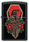 Zippo Crow Tattoo Design Black Matte Windproof Pocket Lighter  48611