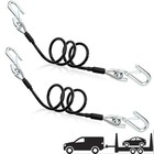 2 Packs 44-1 2   Trailer Safety Cables  Vinyl-coated Coiled Towing Chain 