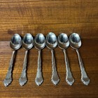 6 Oneida Satinique Satin Scroll Stainless Flatware 6 3 4 Soup Spoons