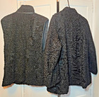 Vtg Black Persian Lamb   Mink  Vienna Austria Helga Smrz Vest   Coat   Large
