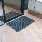 Rubber-cal Dura-scraper Drainage Commercial Door Mat 3 8  X 2ft X 3ft Black
