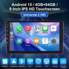 64g Apple Carplay android Auto 9  Double 2 Din Car Stereo Radio Player Mp5  cam