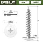  8 X 1  200 Pcs  White Head Modified Truss Head Wood Screws  Phillips Drive F   