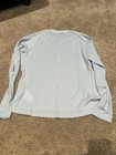 Asics Womens Light Blue Winter Running Long Sleeve Shirt Thumbholes Sz Large Nwt
