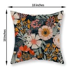 Boho Floral Pillow Covers 18x18 Inch 18  X 18   pack Of 2  Vintage Black Floral