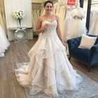 Sweetheart Ruffles Beaded Glitter Wedding Dress Elegant Lace A Line Bridal Gowns