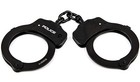 Police Professional Double Lock Black Steel Chain Handcuffs W  Keys Real Edc