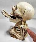 New Design Toscano Bugged-out Hungry Skeleton Cast Iron Mechanical Coin Bank 