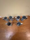 Lot Of 6 Vintage Galvanized Metal  Tin Cups