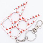 Cat Safety Keychain Heart Print Design