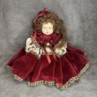 Vintage Brunette Small Porcelain Doll 9 Inch
