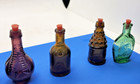 Lot Of 8 Vintage Style Miniature Glass Bottles With Corks  Decorative Apothecary