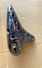 Antique Ocarina Black Clay Sweet Potato Flute C 6 Beautifully Worn 12 Hole  look