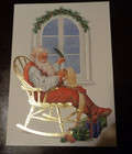 Lot Of 5 Vintage Embossed Santa Christmas Greeting Cards  39