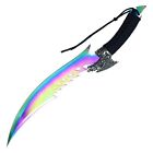 18  Fantasy Dragon Fixed Blade Sword Rainbow Hunting Dagger Knife   Sheath Epic