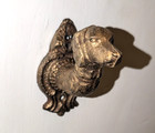 Vintage Dog Dachshund Hound Brass Wall Hook  Leash Coat Robe French Country A3
