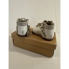 Vintage White Leather Baby Shoes_child Life_doll Prop Decor Collectible With Box