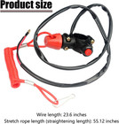 1 Pc Motorcycle Boat Safety Kill Stop Switch  With Connector Tether Lanyard  Bea