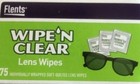 New   Flents Wipe N Clear Lens Wipes 75 Individually Wrapped Soft Wipes 