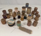 Antique Wooden Thread Spools Lot Clark   s Corticelli Adams Silk Cotton 25 