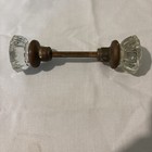 Antique 2 25    Crystal Glass   Brass Door Knobs Set   Mortise Lock   Plate