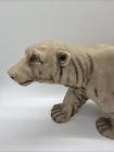 Vintage Polar Bear Figurine     Realistic Molded Resin Arctic Wildlife Decor