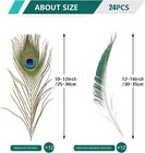 Tharaht 24pcs Real Natural Peacock Feathers Peacock Swords Set In Bulk 10-12    