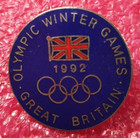 Great Britain Noc  1992 French Winter Olympic Games Official Original Pin Badge