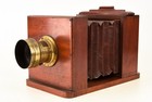 Early 5x5   Wet Plate Collodion Camera With Brass Lens   File Holder Antique V28