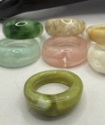 Vintage Lucite Ring Set Of 7 Different Colors Swirl Design Sz 7 5 White Sz 8 5