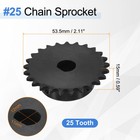  25 Chain Roller Sprocket 12x11mm D-shape Hole  25 Tooth With Set Screws  Black