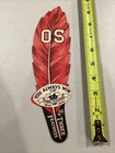 Ohio State University Buckeyes Rare Three Feathers Blended Whiskey Cardboard Fan