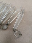 Lot Of 6 Vintage Clear Glass Crystal Chandelier Icicle Shaped Prism Crystals