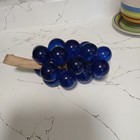 Vintage Mid Century Modern Lucite Blue Grape Cluster On Driftwood