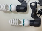 Set Of 2 Photo Studio Light Socket Umbrella Mount Holder E27 45w Cfl Bulbs 120v
