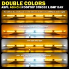 Upgrade Double Colors Rooftop Low Profile Emergency Strobe Light Bar 46  Warning