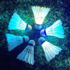 6 Pcs Led Badminton Birdies Dark Night Goose Feather Shuttlecock For Sports