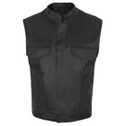 Men s Soa Black Genuine Premium Leather Anarchy Vest Motorcycle Biker Free Patch