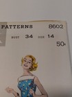 Butterick 8602 Dress Full Skirt Sewing Pattern Ladies 14 Vtg Uc Skirted Easy