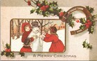 Vintage Postcard Christmas Joys Christmas Wishes Children Snowman