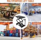 Hydraulic Lift Table Cart 500lb Manual Double Scissor Lift Table 48  Lift Height