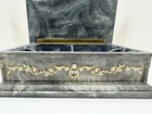 Large Vintage Genuine Incolay Stone Handcrafted Lidded Jewelry Trinket Box Usa